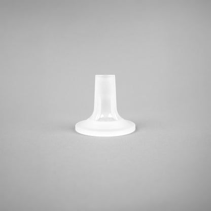 Soft silicone flange for comfort offering a natural, cushioned feel during breast pumping